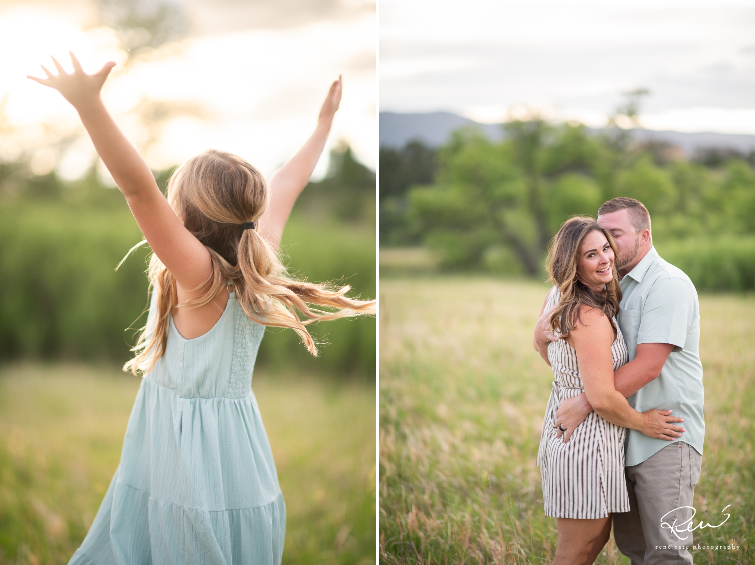 Candid family interaction during a multigenerational family photo session in Colorado Springs, Colorado.